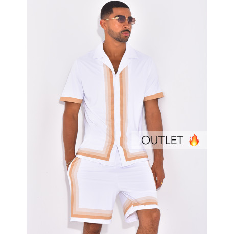 Ensemble short et chemise à bordures contrastantes