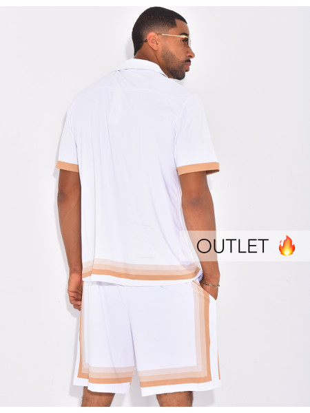 Ensemble short et chemise à bordures contrastantes