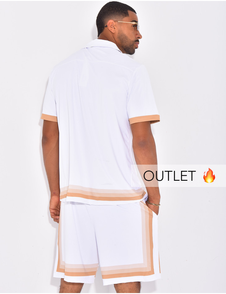 Ensemble short et chemise à bordures contrastantes