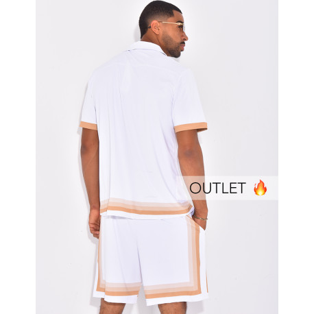 Ensemble short et chemise à bordures contrastantes