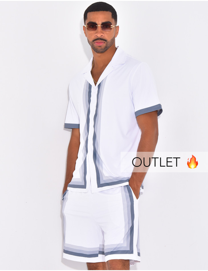 Ensemble short et chemise à bordures contrastantes