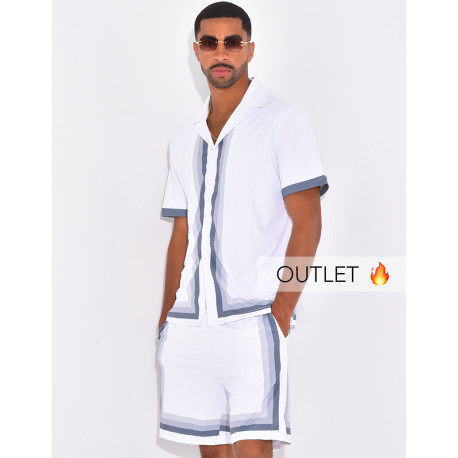 Ensemble short et chemise à bordures contrastantes