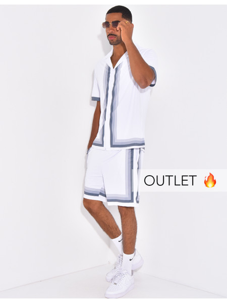 Ensemble short et chemise à bordures contrastantes