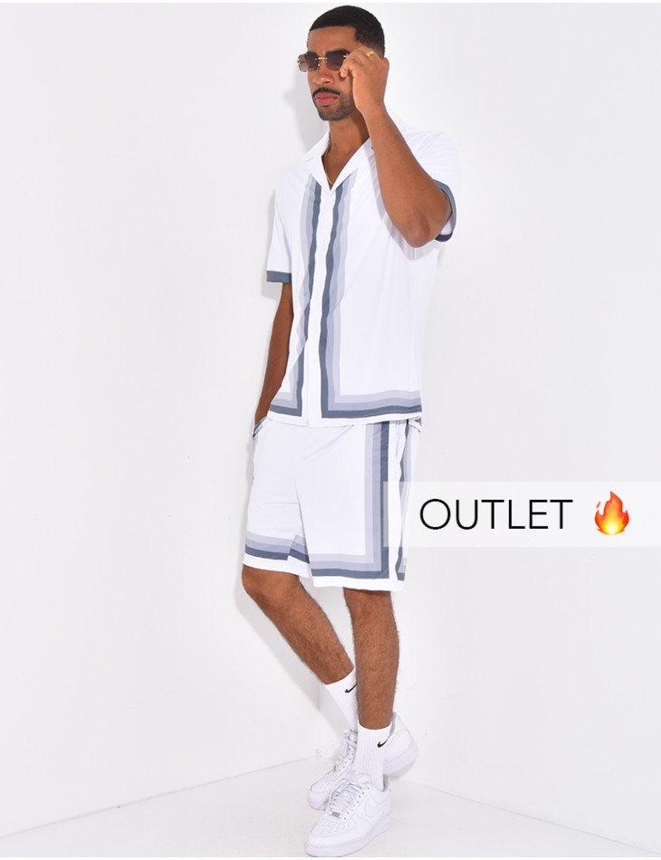 Ensemble short et chemise à bordures contrastantes