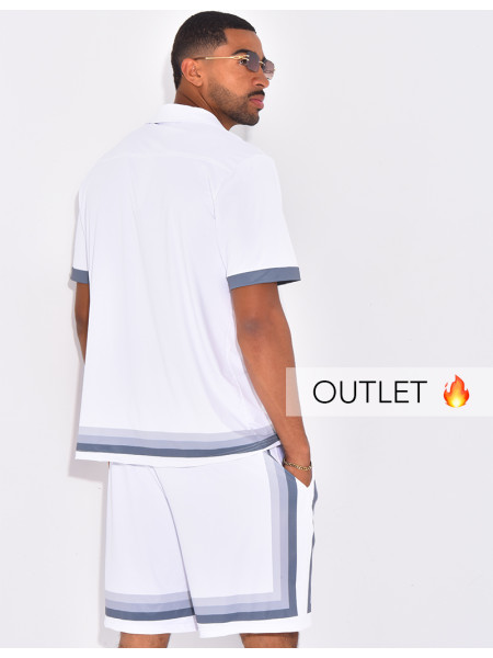 Ensemble short et chemise à bordures contrastantes