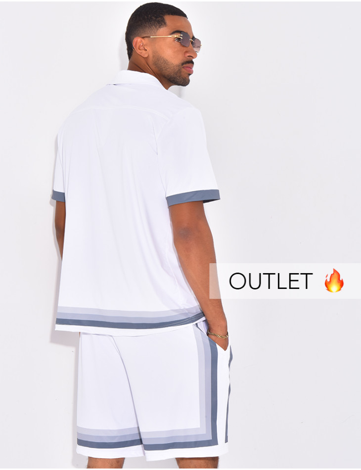 Ensemble short et chemise à bordures contrastantes