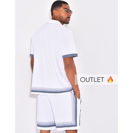 Ensemble short et chemise à bordures contrastantes