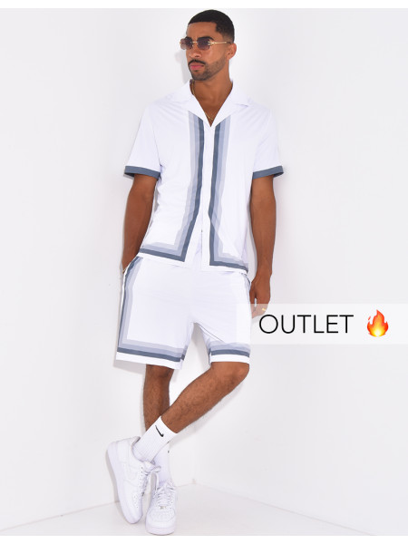 Ensemble short et chemise à bordures contrastantes