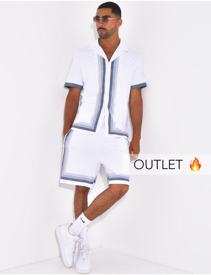 Ensemble short et chemise à bordures contrastantes