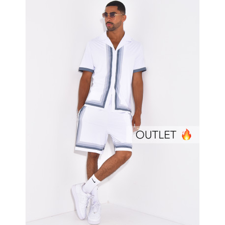 Ensemble short et chemise à bordures contrastantes