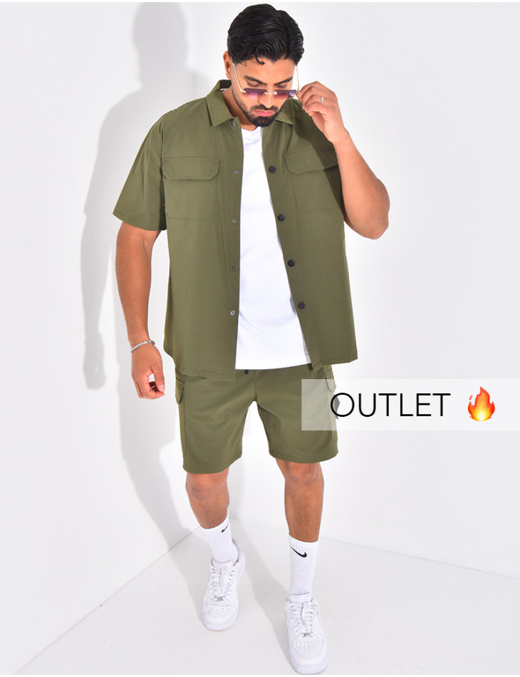 Ensemble short et chemise à poches