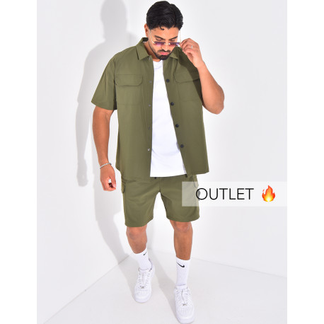 Ensemble short et chemise à poches