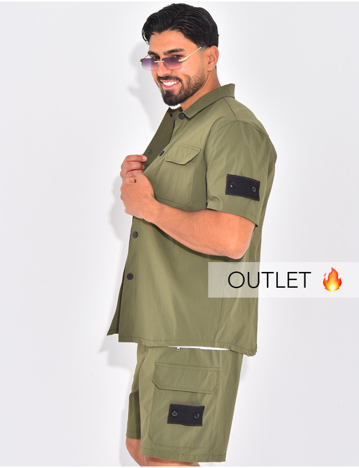 Ensemble short et chemise à poches
