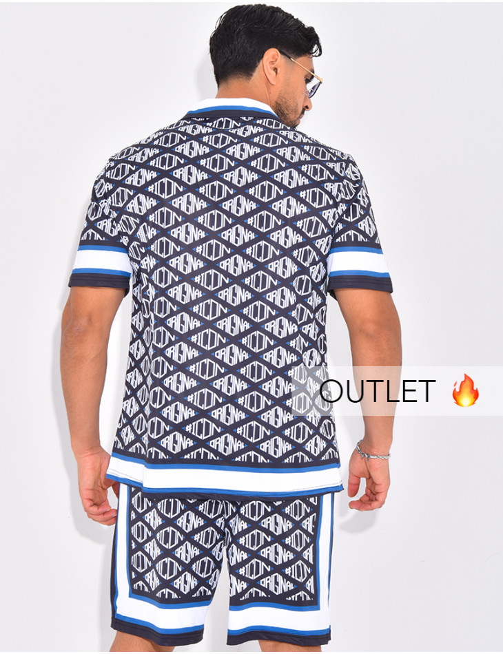 Ensemble short et chemise à motifs