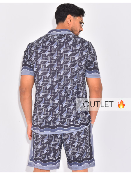 Ensemble short et chemise à motifs
