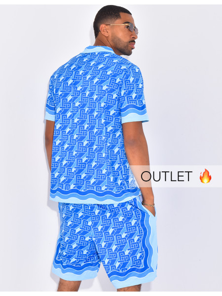 Ensemble short et chemise à motifs
