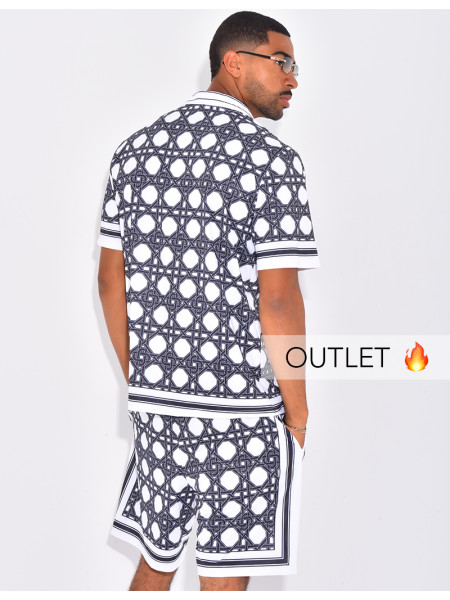 Ensemble short et chemise à motifs