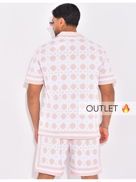 Ensemble short et chemise à motifs