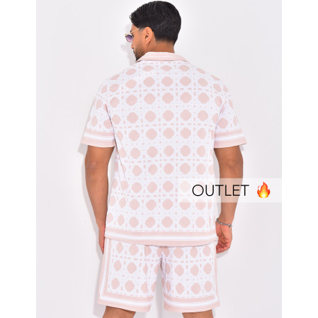 Ensemble short et chemise à motifs