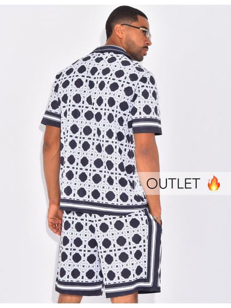 Ensemble short et chemise à motifs