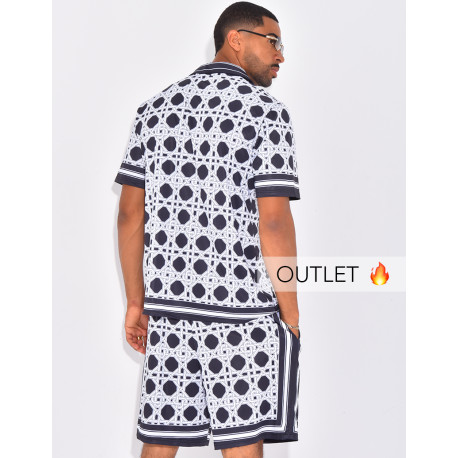 Ensemble short et chemise à motifs