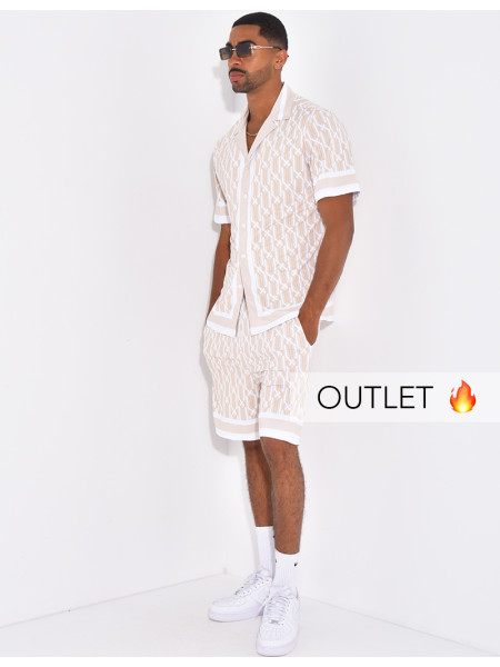 Ensemble short et chemise à motifs
