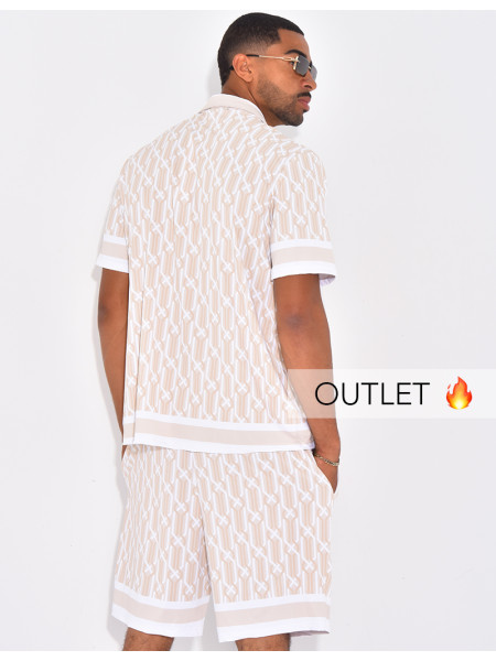 Ensemble short et chemise à motifs