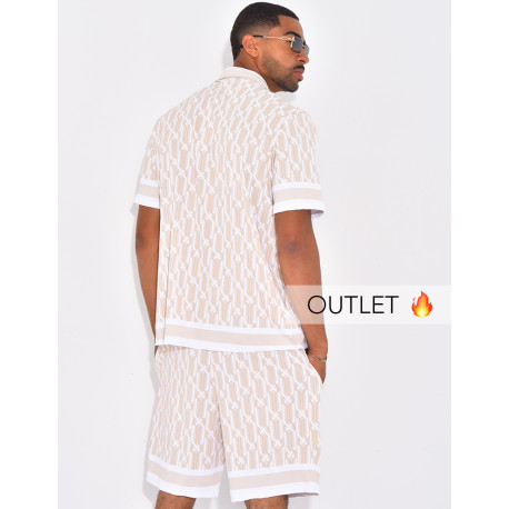 Ensemble short et chemise à motifs