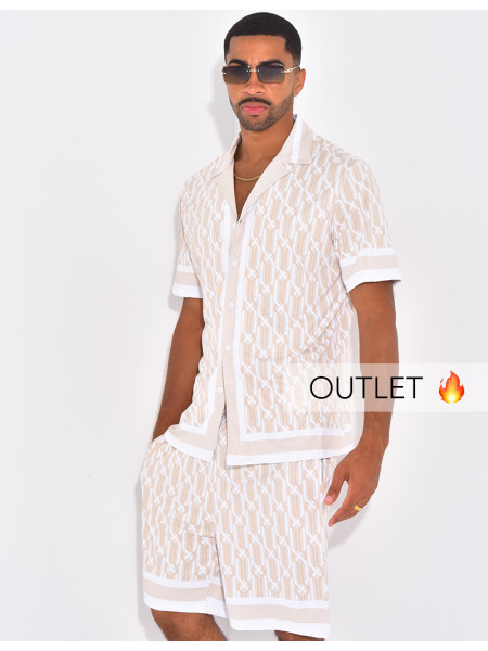 Ensemble short et chemise à motifs