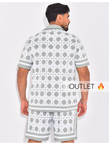 Ensemble short et chemise à motifs