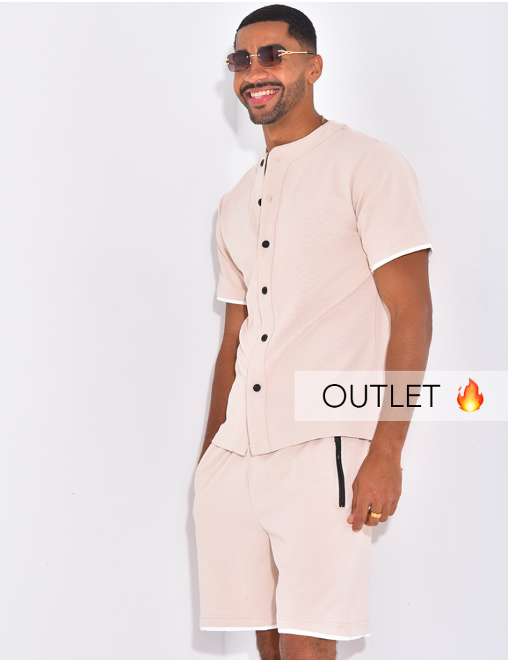 Ensemble short et chemise uni