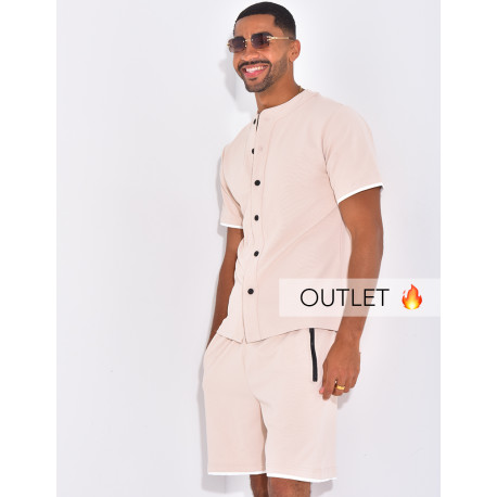 Ensemble short et chemise uni