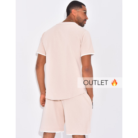 Ensemble short et chemise uni