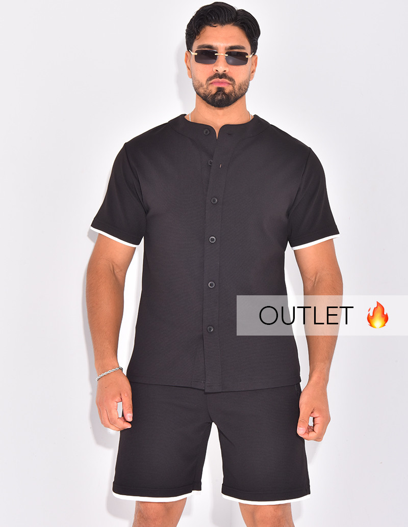 Ensemble short et chemise uni