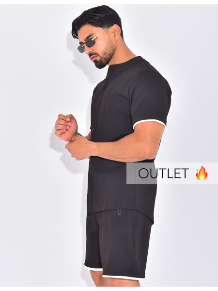 Ensemble short et chemise uni