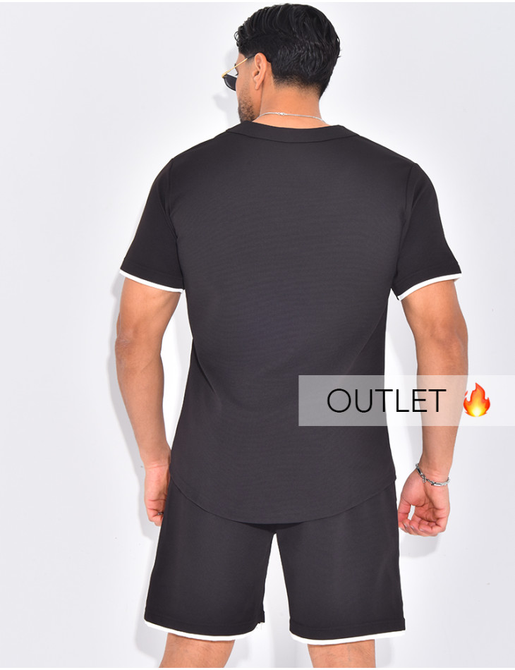 Ensemble short et chemise uni