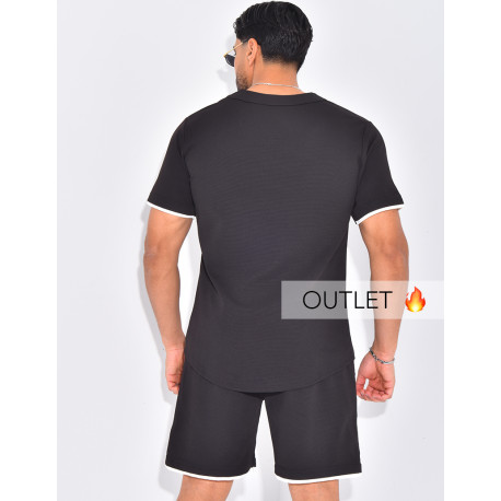 Ensemble short et chemise uni