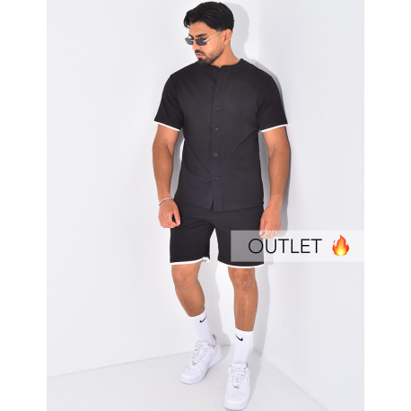 Ensemble short et chemise uni