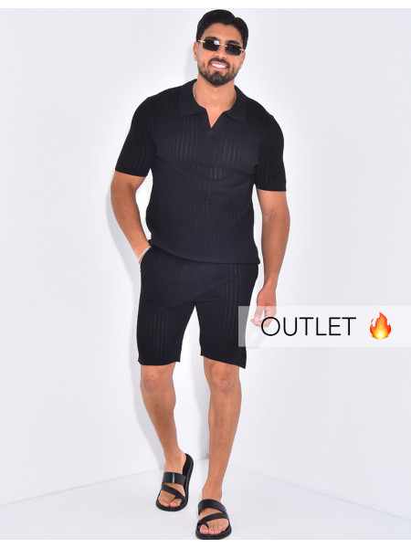 Ensemble côtelé short et polo