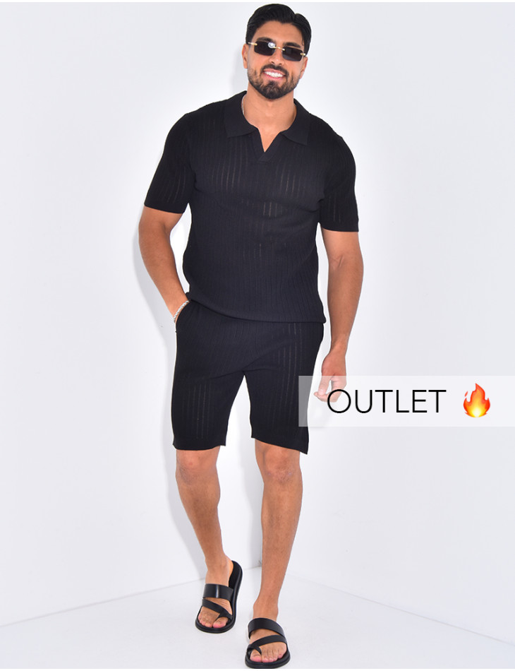 Ensemble côtelé short et polo
