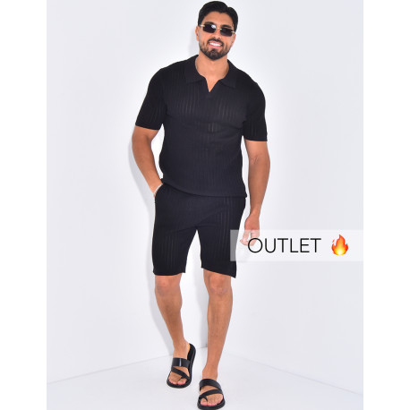 Ensemble côtelé short et polo