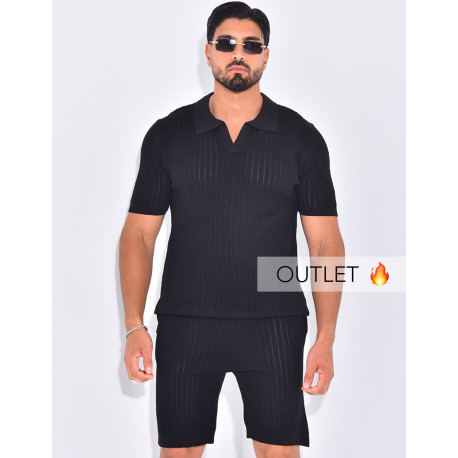 Ensemble côtelé short et polo