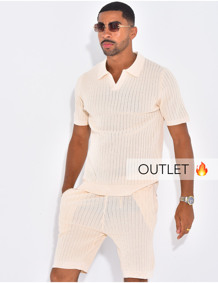 Ensemble côtelé short et polo