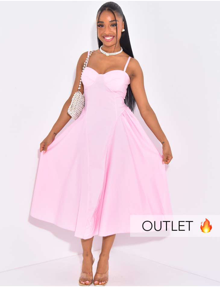Bustier-Kleid mit drapierten Hüften aus Baumwolle.
