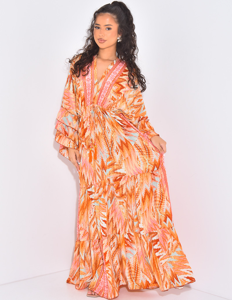 Robe longue en soie...