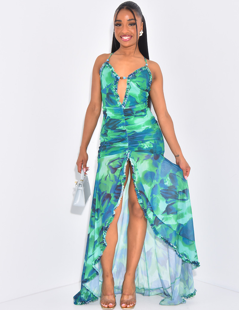 Robe en tulle doublé et...