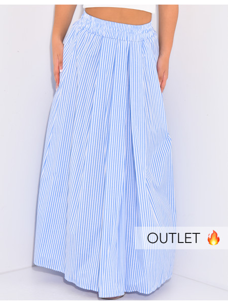 Jupe longue et ample à rayures