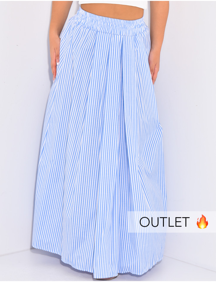 Jupe longue et ample à rayures