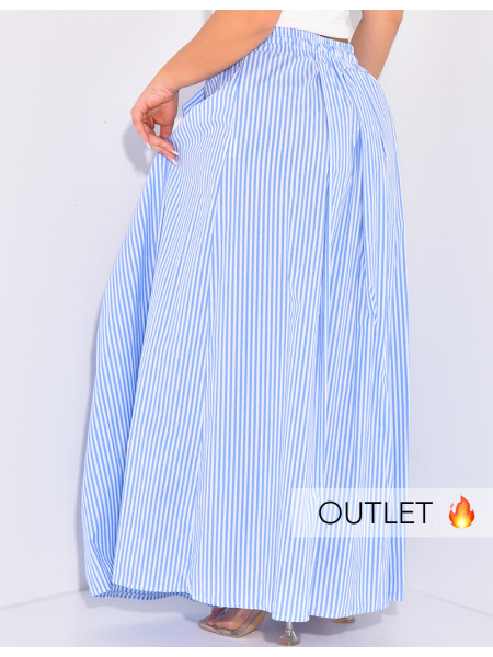 Jupe longue et ample à rayures