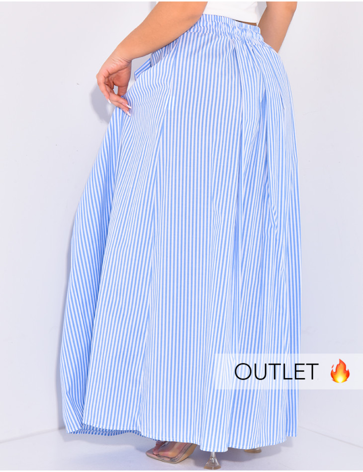 Jupe longue et ample à rayures